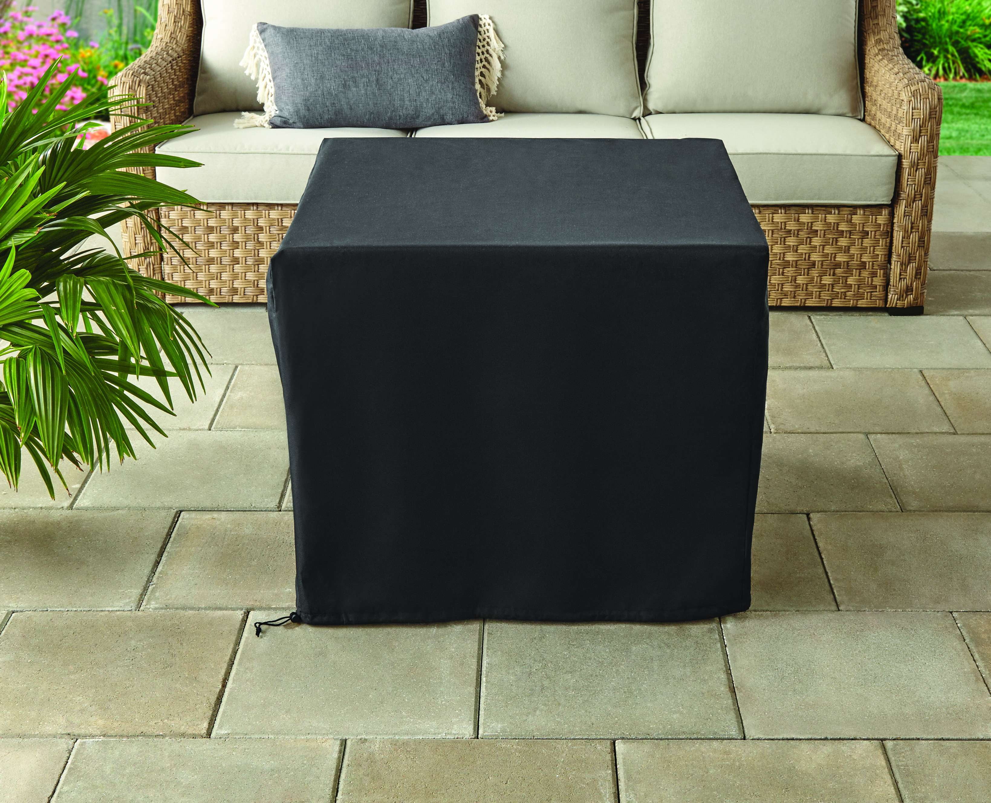 Better Homes & Gardens River Oaks 30  Square Tile Top Gas Fire Pit Table with 50,000 BTU