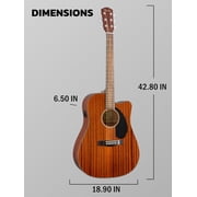 Fender CD-60SCE Solid Top Dreadnought Acoustic-Electric Guitar - All Mahogany w/ Gig Bag