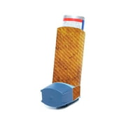 Carbon Fiber Skin Compatible With Ventolin HFA Asthma Inhaler Sticker Design Design Textured Gold