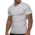 thumbnail image 3 of Sngxgn Men's Classic Fit Short Sleeve Polo Shirt(White,L), 3 of 8