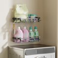thumbnail image 3 of Kitchen Storage Rack Small Bathroom Storage, Wall-Mounted Plastic Rectangle Shower Shelf Bathroom Organizer, 3 of 6