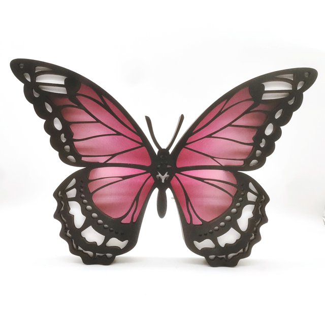 Lámpara Arte de talla de madera de mariposa 3D con pilas huecas ligeras para estudio de oficina JShteea Para estrenar