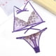 thumbnail image 5 of Conjunto de lencería y con aros de malla bordada de 2 piezas para mujer Morado M Hugo Bragas de sujetador de encaje de mujer, 5 of 9
