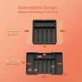 thumbnail image 3 of Norcho Silverware Drawer Organizer, Expandable Utensil Tray for Kitchen, Cutlery and Flatware Holder, Adjustable Storage for Spoons, Forks and Knives, 13–22 x 15", Black, 3 of 8