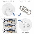 thumbnail image 3 of Retro Fish Coastal Shower Curtain Set - Long 72" x 84" Washable Bathtub Curtain with 12 Hooks, Summer Beach Nautical Ocean Waterproof Fabric Stall Shower Curtains for Bathroom/Bathtub Décor, 3 of 6