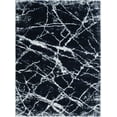 thumbnail image 3 of HR Ultra-Soft Cobalt Navy and White Shaggy Rug with Elegant Marble Pattern  Luxurious High Pile Area Rug for Contemporary Home Dcor, 3 of 6
