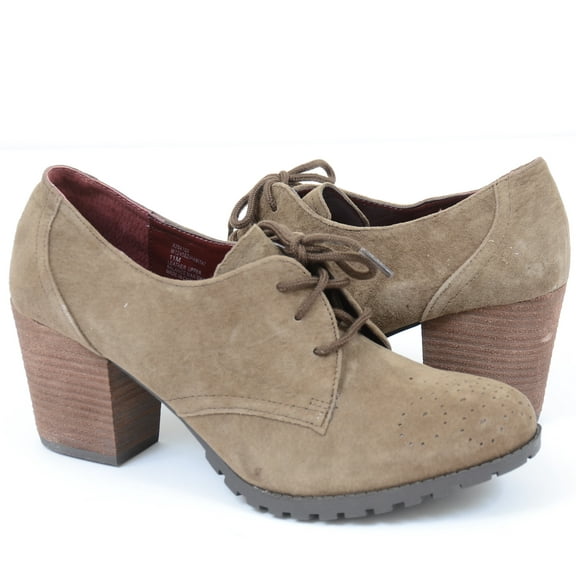 White Mountain Habitat Olive Leather Heels Lug Sole Women's 11 Shooties Bootie