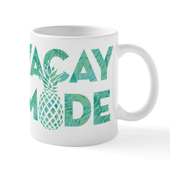 CafePress - Vacay Mode Print - 11 oz Ceramic Mug - Novelty Coffee Tea Cup