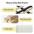 thumbnail image 4 of COOLHUT Upholstered Queen Size Platform Bed Frame with 4 Storage Drawers and Headboard, Wing Edge Design/Noise-Free/Wooden Slats Support/No Box Spring Needed/Easy Assembly, White, 4 of 9