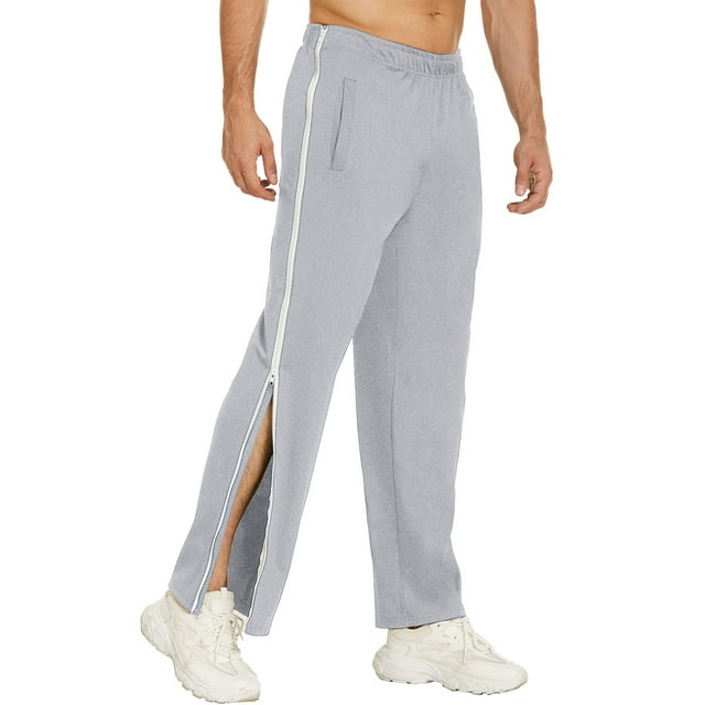 Kupretty Tear Away Pants for Men Side Zipper Sweatpants Zip Leg