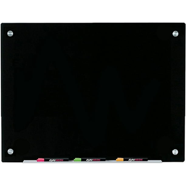 AudioVisual Direct Glass DryErase Whiteboard Set 18" x 24" Black)