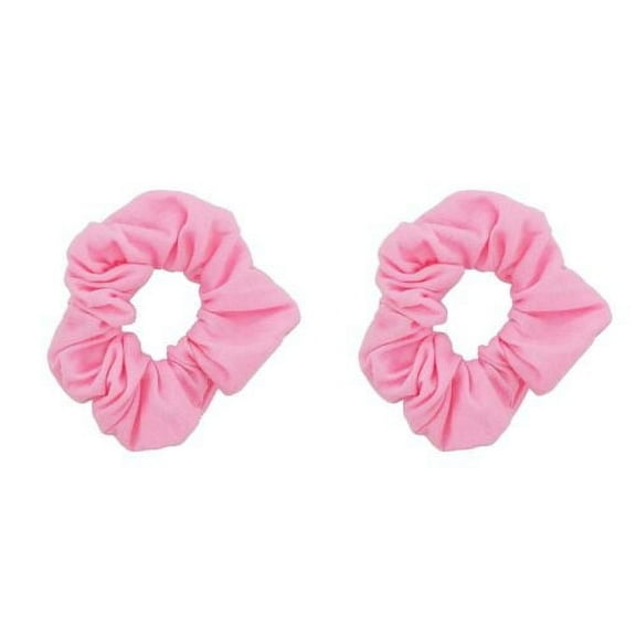 Motique Accessories Set of 2 Solid Hair Scrunchies for Adult Women (Light Pink)