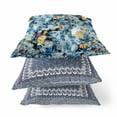 thumbnail image 2 of 18" Blue Yellow Springtime Suede Throw Pillow, 2 of 3