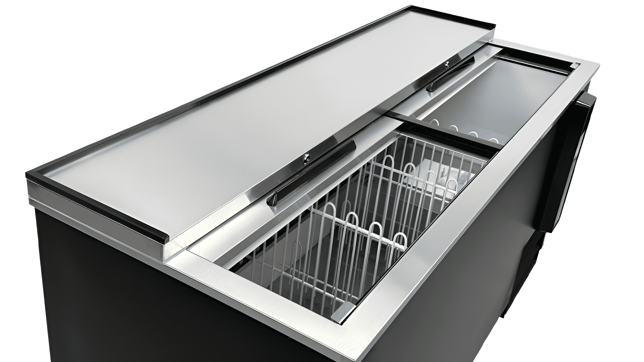 NSF 65 in. Commercial Back Bar Horizontal Beer Bottle Cooler 19 Cu.Ft.Wine Cooler in Black, Top Loading Sliding Door