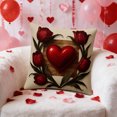 thumbnail image 2 of JoyMoreHome Flower and Heart Pattern Printed Throw Pillow Cover, 17.7X17.7 Inch Multifunctional Soft Cushion Cover Decor, for Car, Office, Livingroom, Bedroom, Sofa, 2 of 5