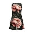 thumbnail image 5 of Floral Printed Funny Mini Dress for Women Crewneck Casual Spring Summer Beach Sundress V-neck Sleeveless Tank Dresses, 5 of 5