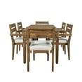 thumbnail image 3 of 7PCS Outdoor Dining Table and Chairs, Wooden Furniture Set with Rectangular Wood Table Top and Comfortable Cushions, Garden Dining Set for Patio, Balcony Or Backyard, 3 of 7