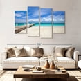thumbnail image 2 of Elephant Stock Providenciales Island Beach Wall Art - Horizontal Multi Panel Canvas - Living Room Wall Decor - Beach Multi Panel - Beige And Blue Decor - 84" x 54", 2 of 8