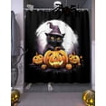 thumbnail image 3 of Halloween Watercolor Shower Curtain Set ，Waterproof Fabric Shower Curtains Scary Pumpkin Cat Moon Shower Curtains for Bathroom,Bathroom Decor 72"x72", 3 of 6