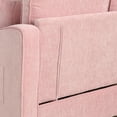 thumbnail image 5 of Modern Double Sofa Chaise Lounge with Irregular Armrests and Backrests, Footrest with Storage Space, 2-seater Sofa Bed for Living Room, Bedroom, Office, Pink, 5 of 9