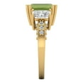 thumbnail image 3 of Three-Stone Engagement Ring for Women - 4.27ct Natural Peridot in 18K Yellow Gold Promise Ring, 3 of 6
