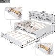 thumbnail image 2 of Full Size Platform Bed, Multi-functional Wooden Captain Bed with Built-in Bookshelves, Three Storage Drawers and Trundle, Space-saving Bed Frame for Children, Teens, Adults, White, 2 of 9
