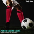 thumbnail image 5 of Lovely Annie Women's 2 Pairs Knee High Sports Socks for Baseball/Soccer/Lacrosse 003 M(Red), 5 of 5