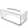 thumbnail image 1 of Caja de pañuelos de acrílico transparente, cubiertas de caja rectangulares, soportes para servilletas faciales de baño, dispensador de hojas de secadora transparente para baño, cocina y auto, 1 of 5