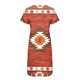 thumbnail image 5 of Puntoco Vestido De Manga Corta Con Cuello En V, Vestido Estampado Con Cuello En V Y Bolsillo De Manga Corta Con Botones Para Mujer Rojo (31429) Xl, 5 of 5