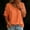 Orange, variant on Women's Short Sleeve Geometric V-Neck Flutter Oversized Short Sleeve Tee Regular Collarless Seamless Pull-On Streetwear