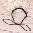 thumbnail image 4 of Collar tejido a mano con cascabel pequeño ajustable y hueco para mascotas, collar personalizado para perros, talla M, color negro, 4 of 7