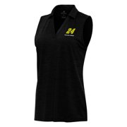 Women's Antigua Heather Black William Byron Layout Sleeveless V-Neck Polo