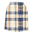 thumbnail image 5 of Men's Shacket Jacket Plaid Check Print Pocket Long Sleeved Button Hooded Fashion Coat Outwear, 5 of 6