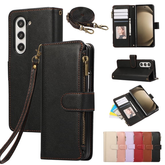 For Samsung Galaxy Z Fold 7 6 5 4 3 Phone Case Leather Cover Wallet Bag