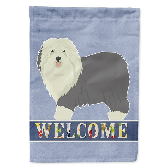 Carolines Treasures CK3611GF Old English Sheepdog Welcome Flag Garden Size  Small multicolor