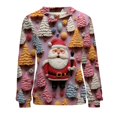 thumbnail image 5 of Kcodviy Chandails en Molleton de Noël pour Femmes Hauts Décontractés Chauds Femmes Chandail à Imprimé Graphique Mignon Chandails en Molleton Universitaires Femmes Manches Longues Col Rond Bas Hauts à Bandes Femmes Chandail Tops, 5 of 5