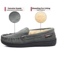 thumbnail image 4 of Alpine Swiss Moccasin Slipper Genuine Suede and Faux Shearling Lining, Gray, Men, 4 of 8