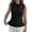 Black, variant on Sleeveless Women Solid Button Down Ruffle Knit Vest Peplum Tops