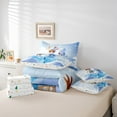 thumbnail image 5 of Feelyou Cartoon Cute Snowman Bedding Comforter Set 7pcs, Cute Reindeer King Bedding Sets, Merry Christmas Reversible Bed Sheets, Super Cozy Room Decor, 5 of 7