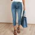 thumbnail image 2 of FUNUONY Capri Jeans for Women High Waisted Slim Straight Denim Capris Pants with Pockets Casual Cropped Jeans Damen Jeans Leggings 7/8 High Waist Caprihose Skinny Mom Jeggings Light Blue L, 2 of 6