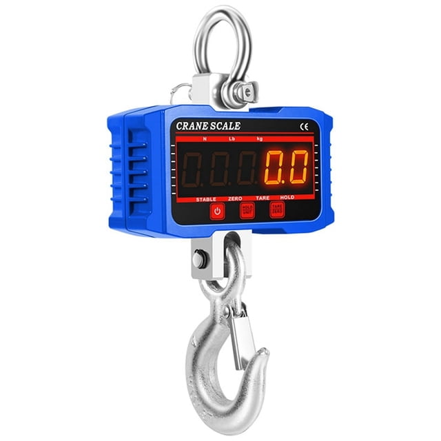Hanging Scale, Digital Crane Scale 1000KG, Industrial Heavy Duty Crane Scale LED Indication, Blue