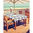 thumbnail image 2 of Fsddascl Grey Flower Outdoor Tablecloth - 60x102 Inch Rectangle Dining Table Cover, Elegant Plaid Floral Lattice Botanical Waterproof Outdoor Table Cloth with Umbrella Hole & Zipper for Picnic/Patio, 2 of 7