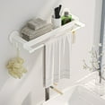thumbnail image 6 of Fufafayo under $5 Towel Rack, Modern Bathroom Storage Shelf 17.7In Bath Towel Shelf with Towel Bars Plastic Wall Mounted, 6 of 6
