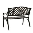 UBesGoo 40.5" Outddor Bench, Patio Garden Aluminum Bench, Rose Pattern