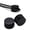 Black, variant on 50pc Double Hole Metal Spring Stoppers, Round Drawstring Cord Locks Toggles for Clothing & Bags