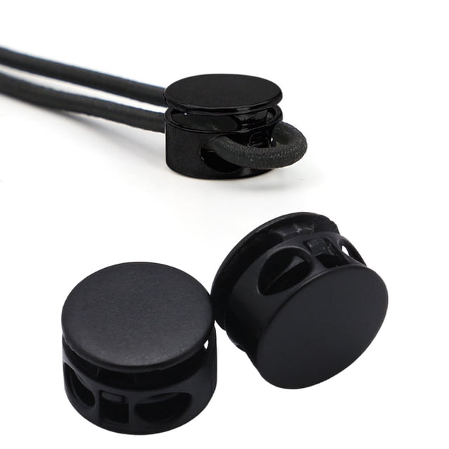 ZTTD 50 Pcs Metal Cord Locks Double Hole Spring Cord End Toggle Stoppers Round Sliding Cord Fastener Buttons for Drawstrings Bags, Backpacks, Clothing, Shoelaces