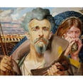 thumbnail image 2 of Jacek Malczewski 23x20 Black Ornate Framed Double Matted Museum Art Print Titled: Music - Central Section of the Triptych (1906), 2 of 5