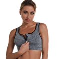 thumbnail image 1 of Sujetador deportivo de talla grande con cremallera y sin aros de acero para yoga, fitness, a prueba de golpes, ropa interior sin costuras para mujer, hermoso chaleco, 1 of 5