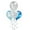 Silver,White,Light Blue,Blue, variant on Table Top 4 Balloon Bouquet - Reusable and Helium Free