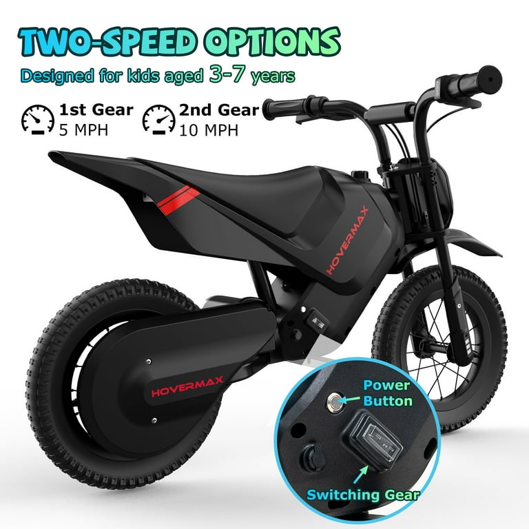 HOVERMAX Electric Dirt Bike, 150W Electric Motorcycle 10MPH Max